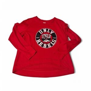 UNLV Rebels Red High Low Hem Sweatshirt XL Mascot Graphic Long Sleeve